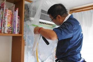 3ステップ洗浄エアコンクリーニング、除菌強化中