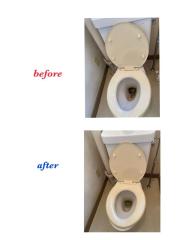 黒ずみ・尿汚れを除去して清潔なトイレに！