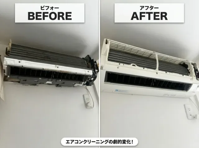 エアコンクリーニング士によるエアコンクリーニングのサービス写真